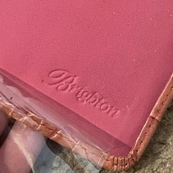 Brighton Pink Leather Crocodile Embossed Medium Sized Wallet - Picture 4 of 5